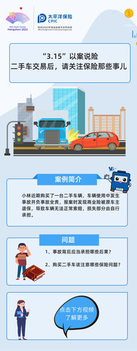 “3.15”以案說險(xiǎn)  二手車交易后，請關(guān)注保險(xiǎn)那些事兒